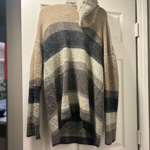 Natural Reflections Men's Striped Sweater - Tan, Gray, and Cream